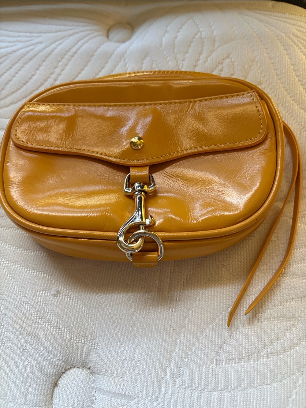 Rebecca Minkhoff Leather Turmeric Wristlet Bag